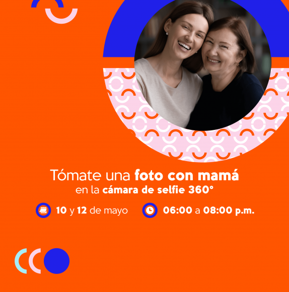 Tómate una foto con mamá en la cámara de selfie 360°